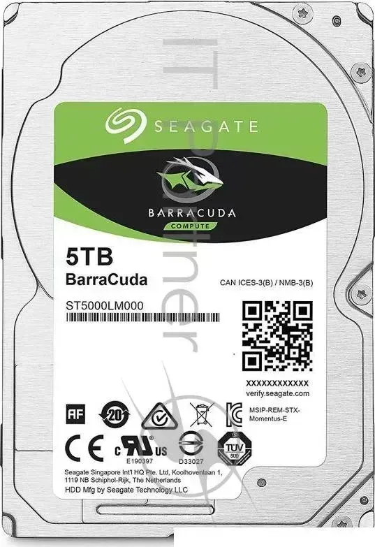 Жесткий диск 2.5"" 5TB SEAGATE BarraCuda ST5000LM000 SATA 6Gb/s, 5400rpm, 128MB, Bulk