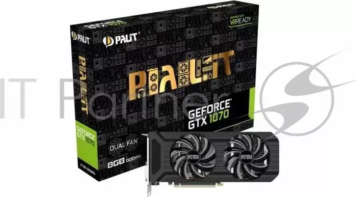 Видеокарта PALIT PCI E PA GTX1070 DUAL 8G nVidia GeForce GTX 1070 8192Mb 256bit GDDR5 1506/8000 DVIx1/HDMIx1/DPx3/HDCP Ret
