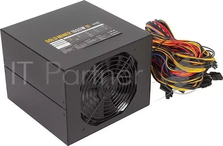 Блок питания Aerocool 1600W Retail GOLD MINER 1600 , внешний, 200x156x200мм(ШxВxД), 2x14cm, КПД 90%, 20+4P, 2x 4+4P, 12x PCI-E 6+2P, 4x SATA, 11x PATA AEROCOOL , 2x 4x