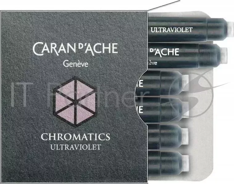 Картридж Carandache Chromatics (8021.099) Ultraviolet чернила для ручек перьевых (6шт)