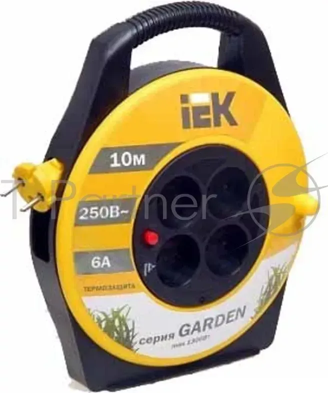 Удлинитель ИЭК УК10 ''Industrial'' 10м. на катушке 4 гнезда с заземлением ПВС 3*1.0 с термозащитой IEK 4 с с