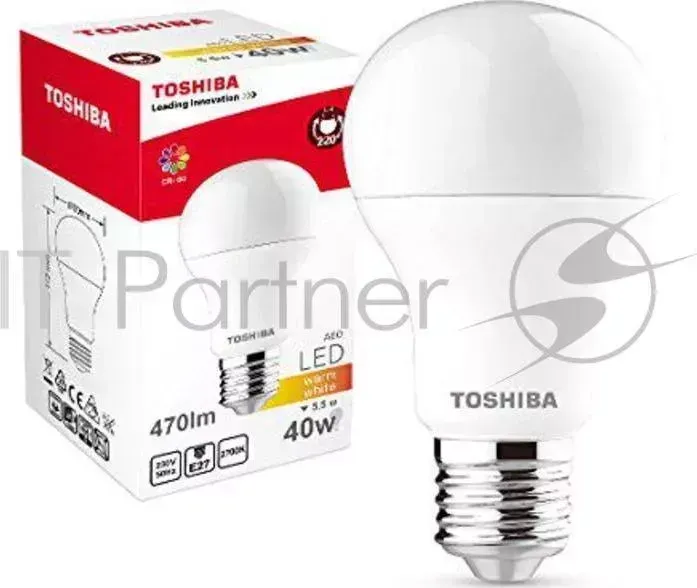 Лампа TOSHIBA 00101315010B светодиодная а60 40Вт 2700k 80ra nd-1 pk TOSHIBA pk