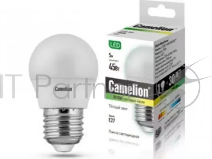 Лампа светодиодная CAMELION LED5-G45/830/E27 5Вт 220В Е27 3000К