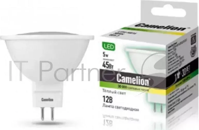 Лампа светодиодная CAMELION LED5-MR16/830/GU5.3 5Вт 12В GU5.3 3000К