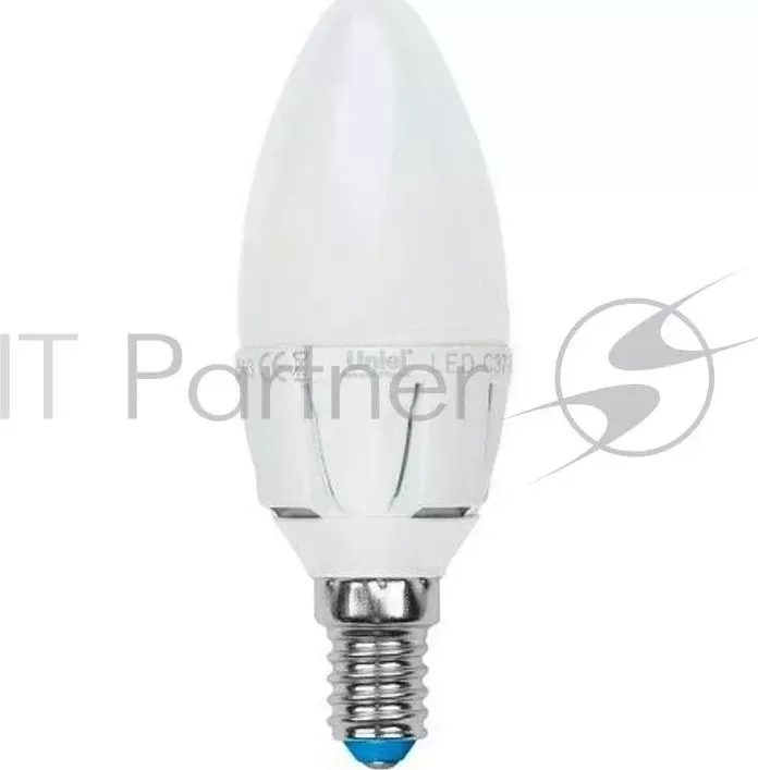 Лампа светодиодная UNIEL C37 7W/NW/E14/FR PLP01WH форма ''свеча'' матовая palazzo белый