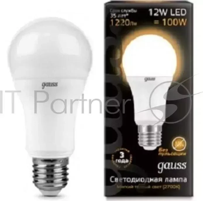Лампа светодиодная GAUSS LD102502112 A60 globe 12W E27 2700K