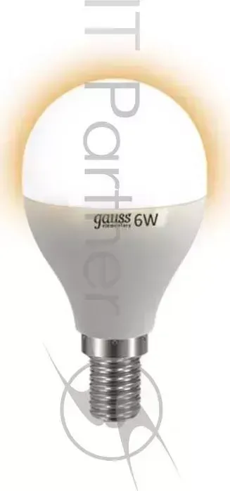 Лампа GAUSS Elementary Globe 6W E14 2700K арт.LD53116