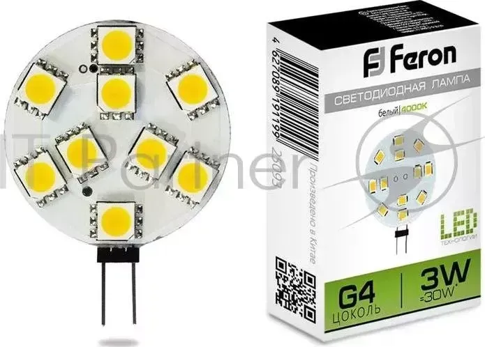 Лампа светодиодная FERON 25093 (3W) 12V G4 4000K, LB-16