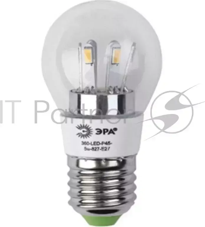 Лампа ЭРА 360- P45-5w-827-E27, 5Вт, 420lm, 30000ч, 2700К, Е27 [б0008472]