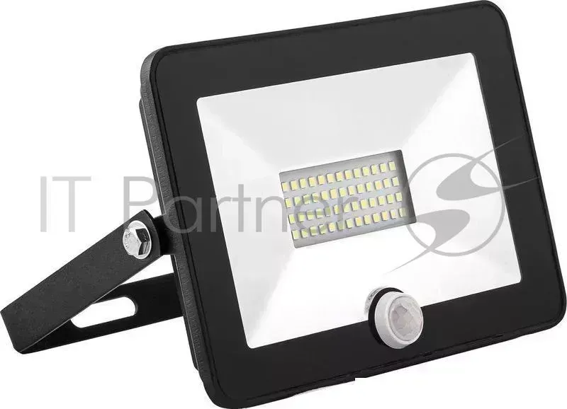 Прожектор светодиодный SAFFIT 29524 с датчиком 2835SMD, 50W 6400K IP65, черный, SFL80 50