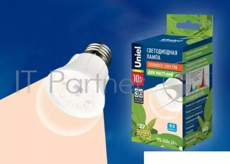 Лампа светодиодная для растений (UL-00001820) E27 10W шар прозрачный LED-A60-10W/SPFR/E27/CL PLP01WH lampa_svetodiodnaya_dlya_rasteniy_ul_00001820_e27_10w_shar_prozrachnyy_led_a60_10w_spfr_e27_cl_plp01