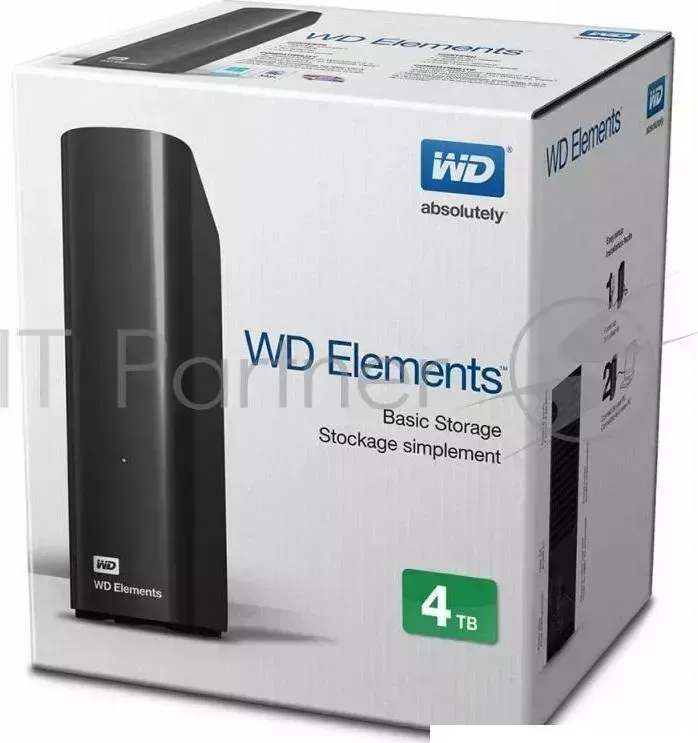 Внешний Жесткий диск WD Original USB 3.0 4Tb WDBWLG0040HBK-EESN Elements Desktop 3.5" черный WESTERN DIGITAL WD WDBWLG0040HBK EESN WDBWLG0040HBK EESN