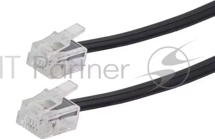 Кабель.телефонный аппарат-розетка TC6P4C-5M-BK, 5 м чёрный CABLEXPERT .телефонный 5 м