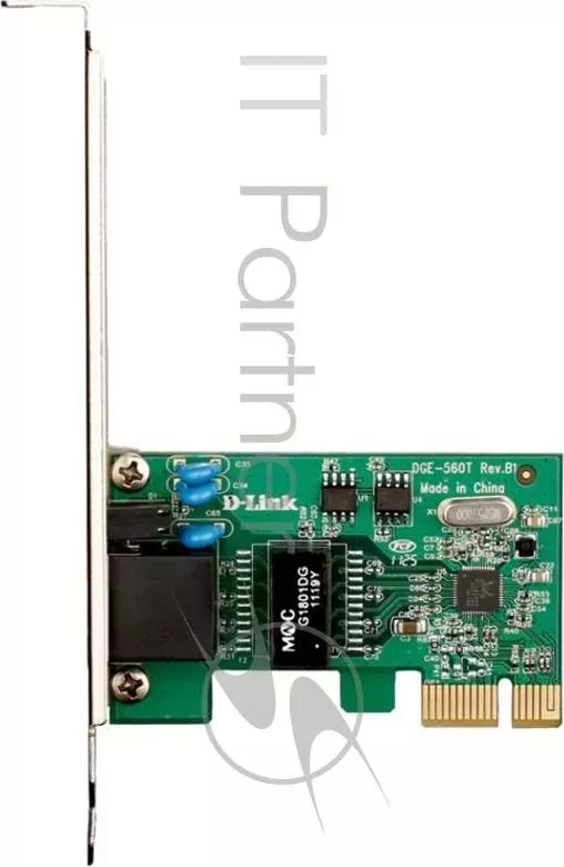 Сетевая карта D-LINK DGE-560T Сетевой PCI Express адаптер с 1 портом 10/100/1000Base-T (низкопрофильное крепление в комплекте)