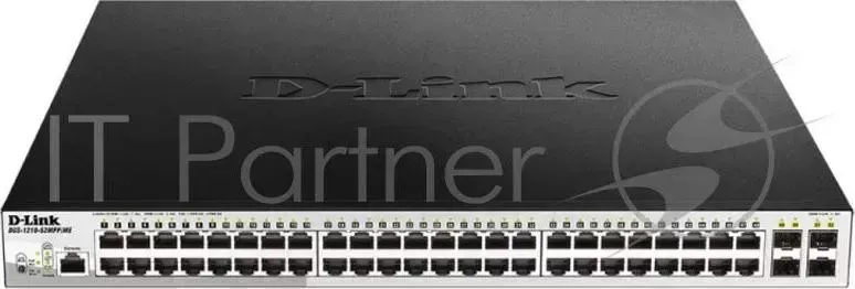 Коммутатор D-LINK DGS-1210-52MPP/ME/B1A Управляемый 2 уровня с 48 портами 10/100/1000Base-T и 4 портами 1000Base-X SFP (48 портов с поддержкой PoE 802