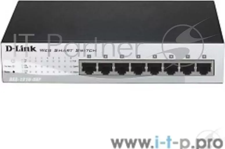 Коммутатор D-LINK DES-1210-08P, WEB Smart III Switch with 8 PoE ports 10/100Mbps Fanless, 802.3x Flow Control, Static Port Trunking, 4094 – 802.1Q VLA