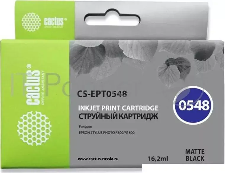 Картридж струйный CACTUS CS EPT0548 черный матовый для Epson Stylus Photo R800/ R1800 16,2ml