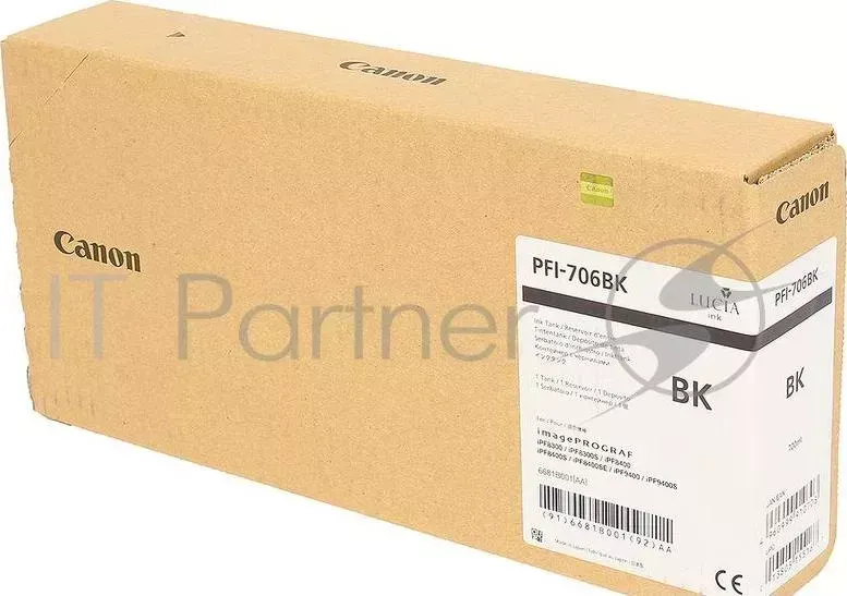 Картридж струйный CANON PFI 706 BK черный для iPF8300S/8400/9400S/9400 6681B001