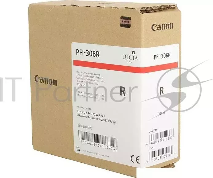 Картридж струйный CANON PFI 306 R красный для iPF8400/9400 6663B001