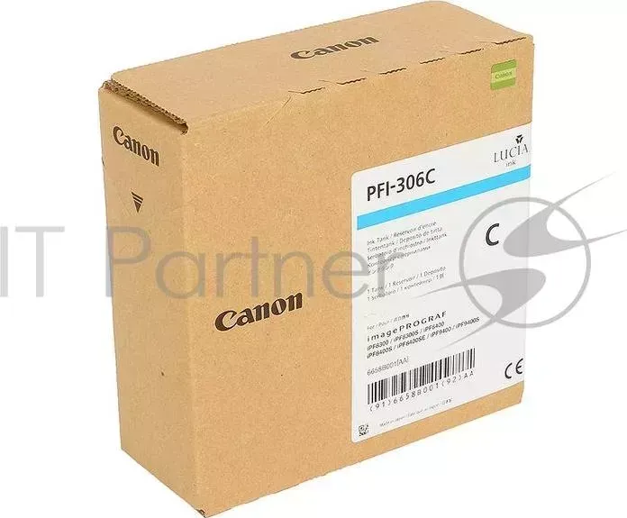 Картридж струйный CANON PFI 306 C голубой для iPF8300S/8400/9400S/9400 6658B001