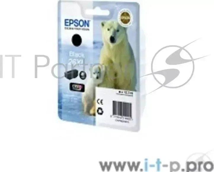 Картридж струйный EPSON C13T26214010 черный для XP-600/605/700/710/800 (500стр.)