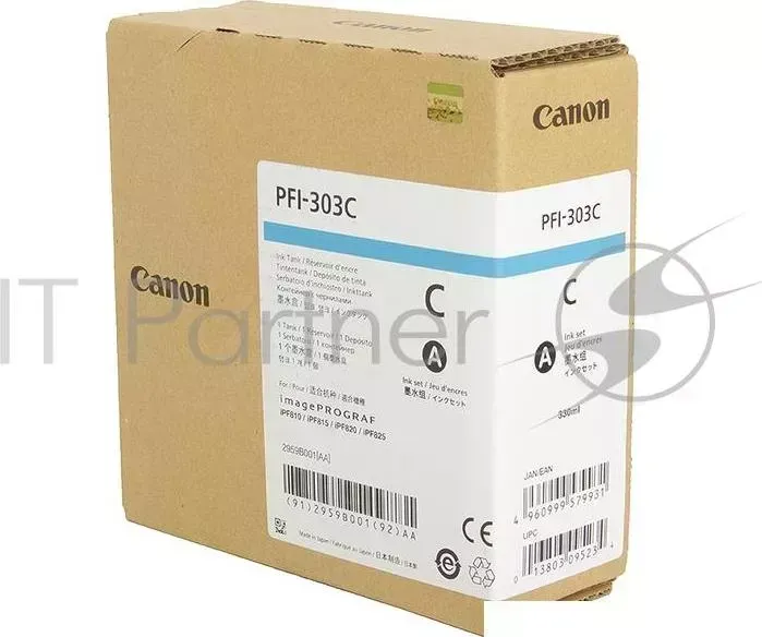 Картридж струйный CANON PFI 303 C голубой для iPF815/825 2959B001