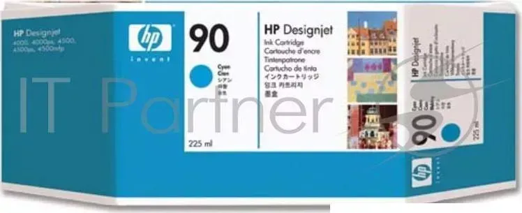 Картридж струйный HP №90 C5061A голубой для HP DJ 4000/4500 (400мл) Hewlett-Packard HP N90 cyan for DesignJet 400 ml.