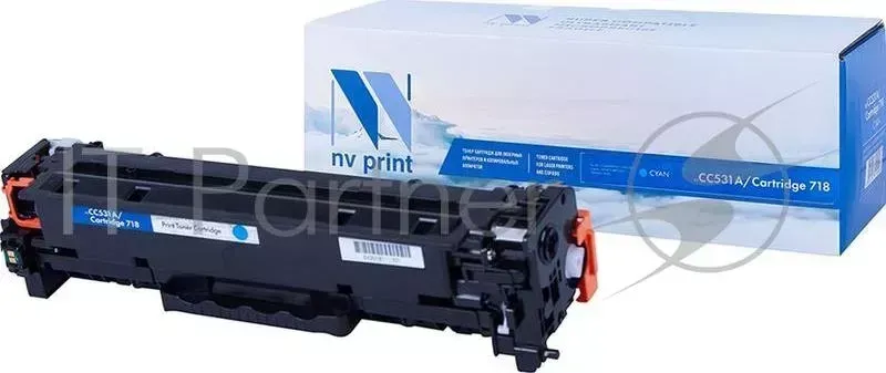 Картридж NV Print совместимый HP CC531A/Canon718 Cyan дляLJ Color CP2025/Canon i-SENSYSLBP-7200C(2800k) NVPrint Расходные материалы CC531A для Laser Jet CP2025/CM2320mfp, голубой