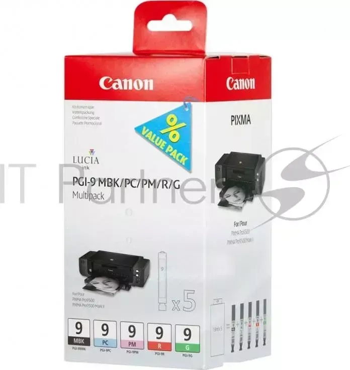 Картридж струйный CANON PGI-9MBK/PC/PM/R/G 1033B011 матовый черный/фото голубой/фото пурпурный/красный/зеленый Pixma Pro9500