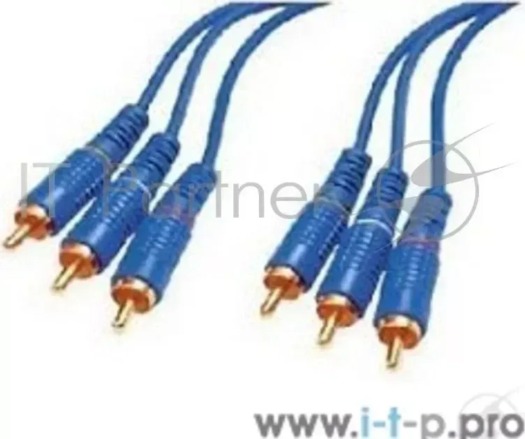 Кабель REXANT 17 0202 1 Шнур 3х3 RCA 1.5М синий gold
