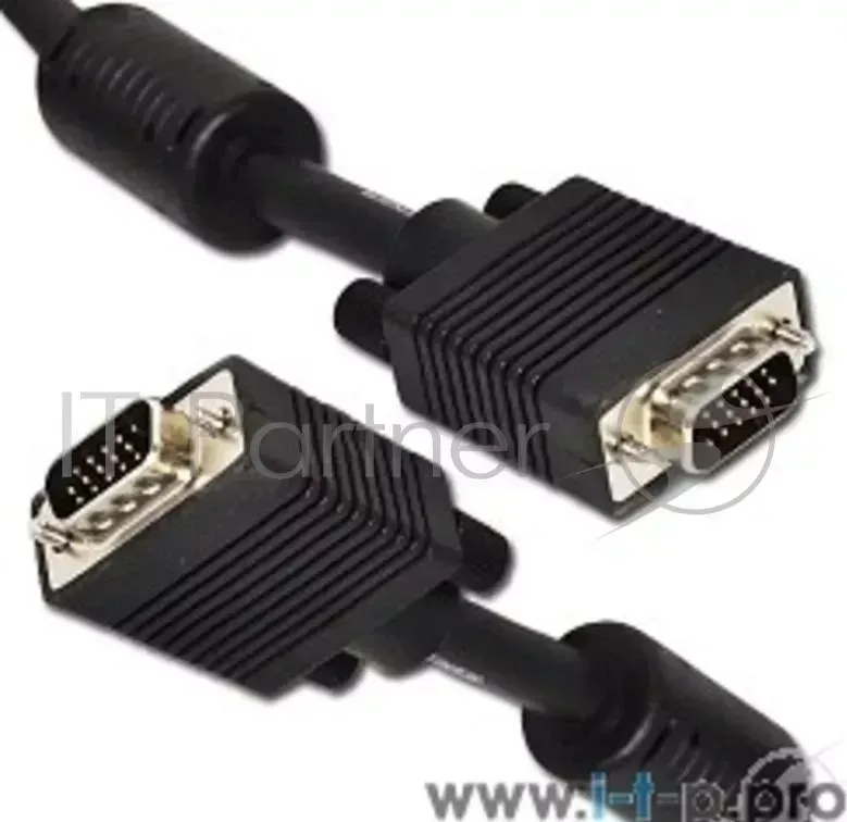Кабель GEMBIRD /Cablexpert CC PPVGA 10M B, VGA Premium , 15M/15M, 10м, черный, тройной экран, феррит.кольца