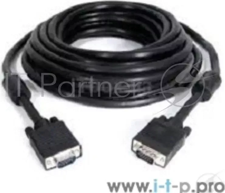 Кабель GEMBIRD /Cablexpert CC PPVGA 30M B, VGA Premium , 15M/15M, 30м, черный, тройной экран, феррит.кольца