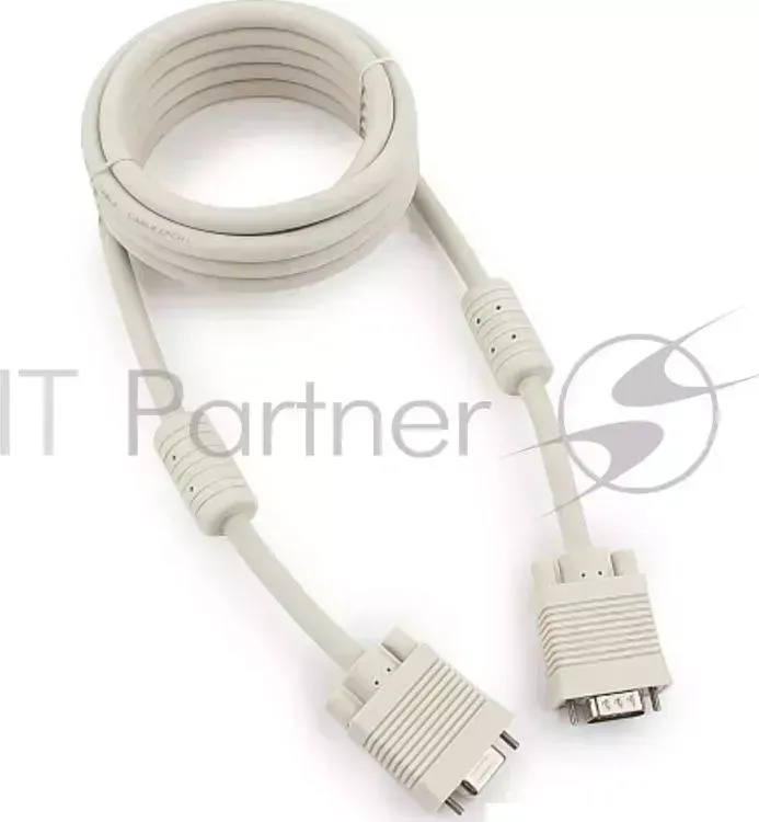 Кабель GEMBIRD /Cablexpert CC PPVGAX 10, VGA Premium , 3.0м, 15M/15F, серый, тройной экран, феррит.кольца