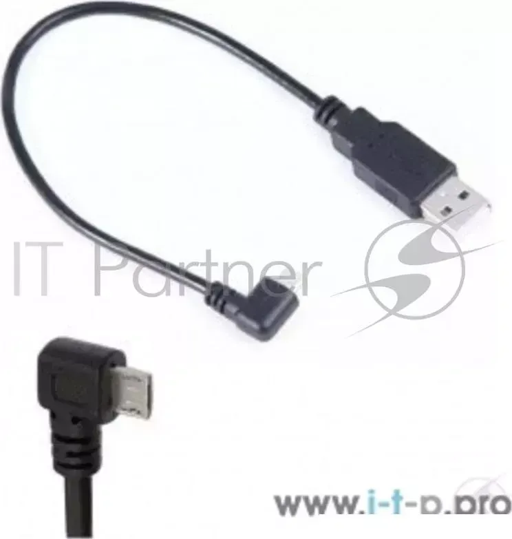 Кабель ORIENT MU-205B1 Micro USB 2.0, Am -> micro-Bm (5pin) угловой, левый поворот 90град, 0.5 м, черный ORIENT Am ->