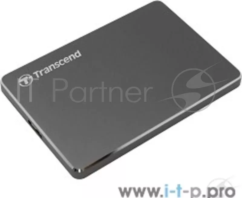 Внешний жесткий диск 2.5" TRANSCEND (TS1TSJ25C3N) 1Tb, USB 3.0, серый, стальной, ультратонкий retail (StoreJet 25)