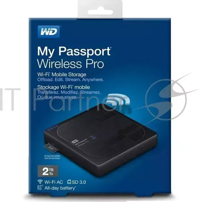 Внешний жесткий диск WD My Passport Wireless Pro WDBP2P0020BBK-RESN 2000GB 2,5" 5400RPM USB 3.0/WiFi External WESTERN DIGITAL WD My