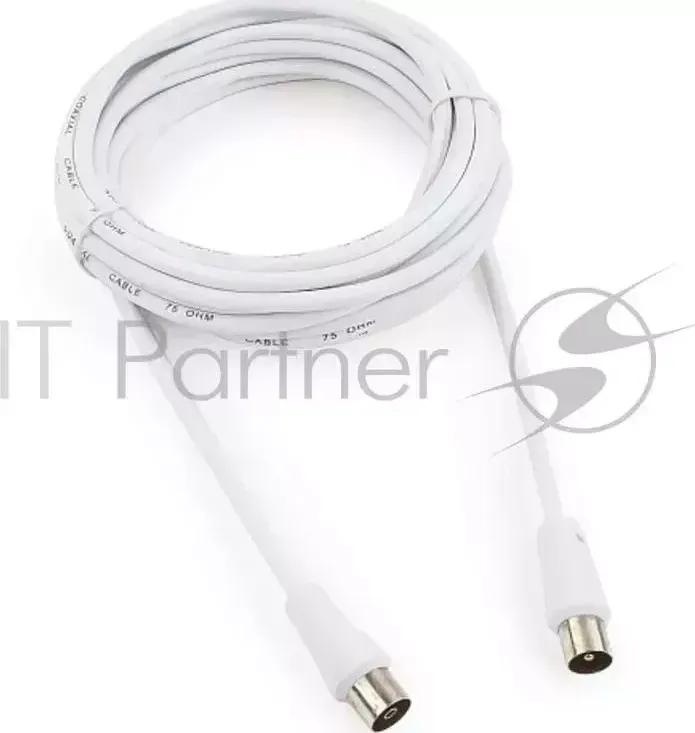 Кабель телевизионный Cablexpert, CCV-515-W-5M, Coaxial M/F, белый, 5м CABLEXPERT ,