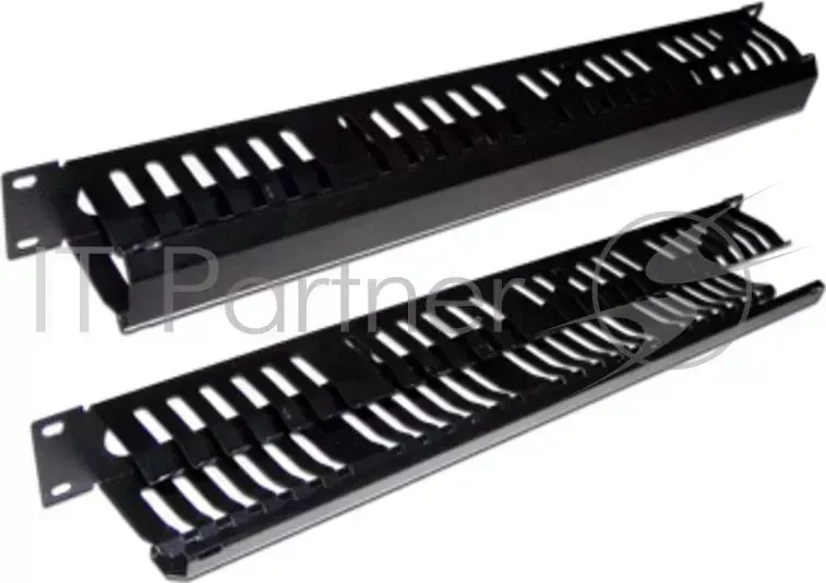 Кабельный органайзер 19" c крышкой на 24 порта, 1U LANMASTER c 24 1U