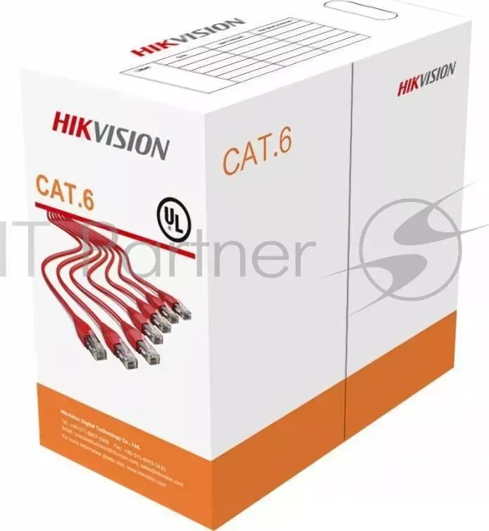 Кабель информационный Hikvision DS-1LN6-UU кат.6 PVC внутренний 305м оранжевый