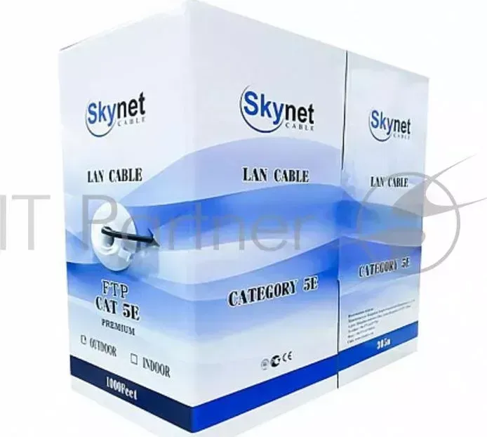 Кабель SkyNet Light UTP indoor 2x2x0,46, медный, FLUKE TEST, кат.5e, однож., 305 м, box, серый