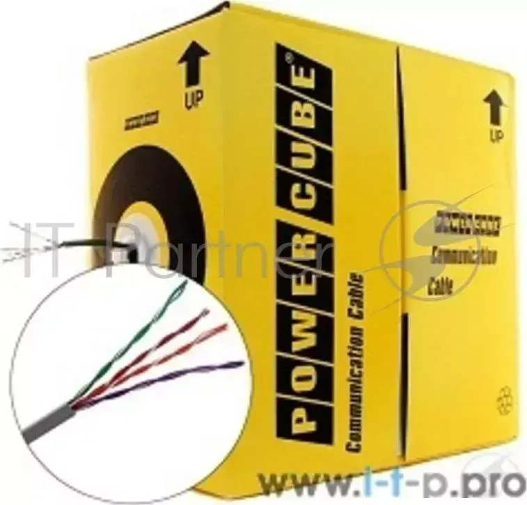 Кабель PowerCube PC-UPC-5040E-SOL Кабель UTP кат.5e, 4 пары, 0.40 мм (305 м pullbox), ССА одножильный Power Cube 4 м