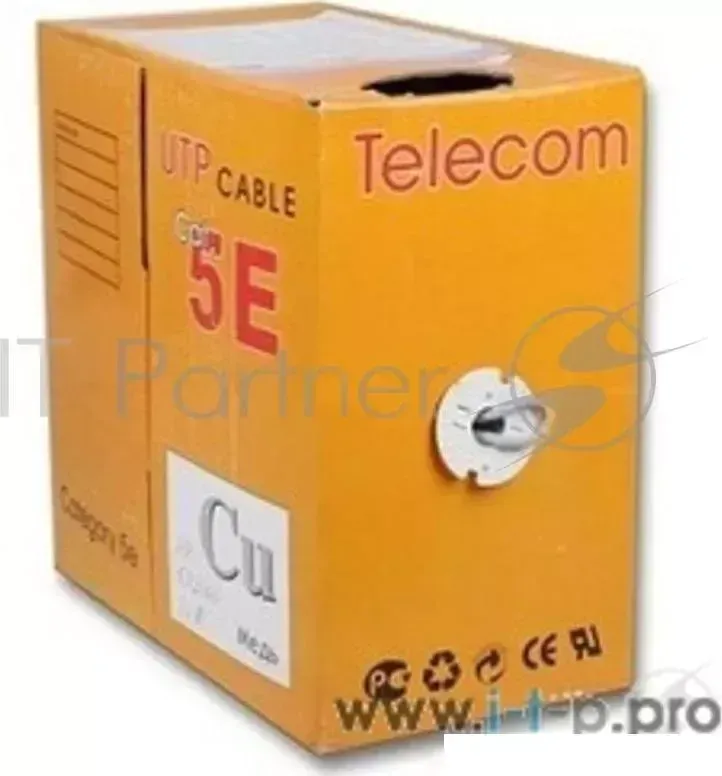 Кабель Telecom UTP кат. 5e 4 пары 305м 0.48mm CU серый ПВХ UTP4 TC1000C5EN CU IS