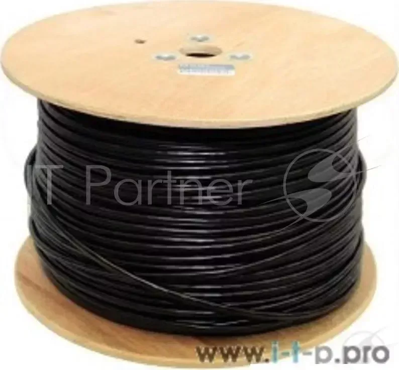 Кабель Telecom FTP кат. 5е 4 пары 305м 0.51mm CU внешний с тросом, черный FTP4 TC1000C5EN CU OS SW