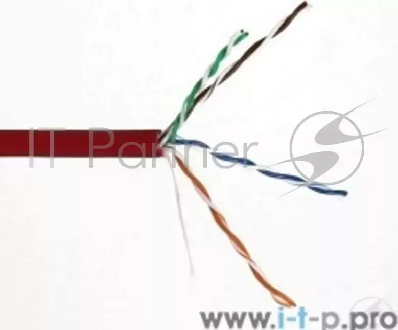 Кабель витая пара UTP 5bites US5505-305A-LSZH, бухта 305м, Cat.5E, 4 пары, одножильный, 24awg, CCA/LSZH/PVC/RED