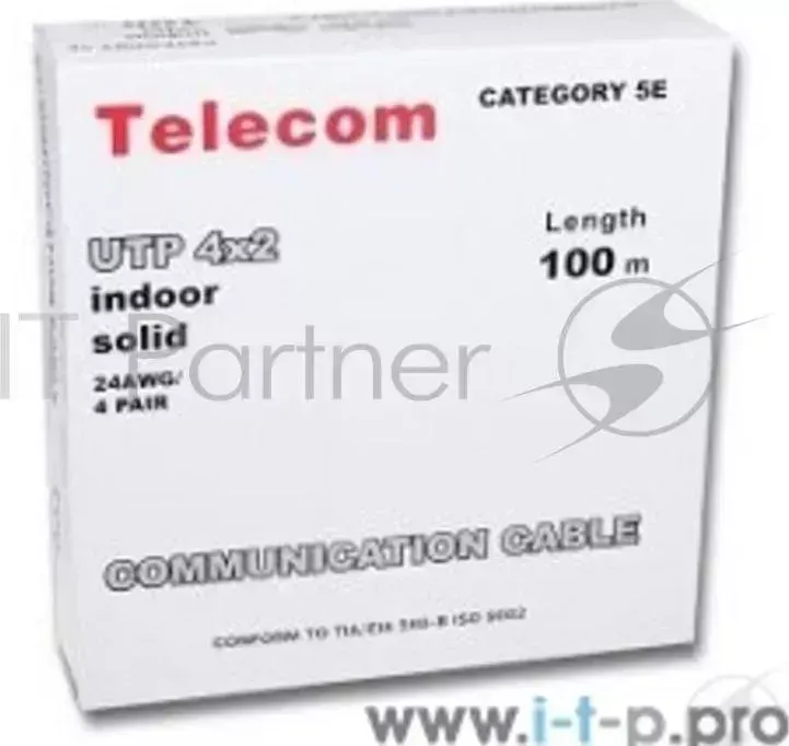 Кабель Telecom UTP кат. 5e 4 пары 100м 0.5mm CCA UTP4 TC100C5EN CCA IS