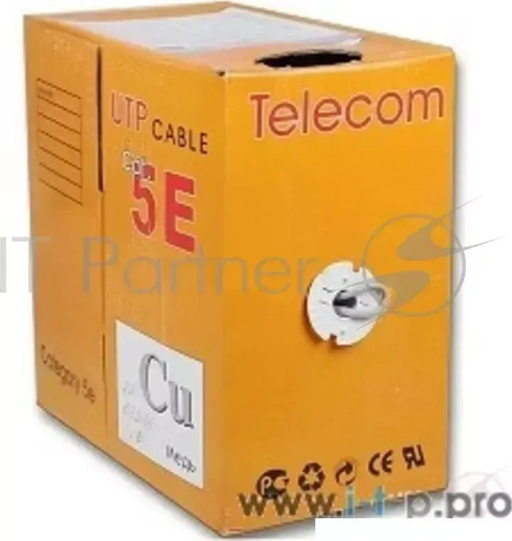 Кабель Telecom UTP кат. 5e 4 пары 305м 0.40mm CU UTP4 TC1000C5EL CU IS GREY