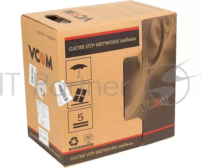 Кабель Vcom CCA UTP кат.5е 4 пары, бухта 305м vnc1100 (Омедненный) VCOM 4