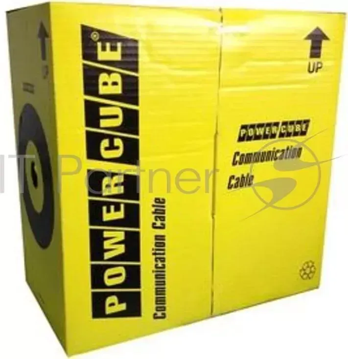 Кабель PowerCube PC-UPC-5002E-SO Кабель UTP кат.5e, 2 пары, 0.51 мм (305 м pullbox), МЕДЬ одножильный Power Cube кат5e 2х2х , 305 м pullbox, серый FLUKE TEST PC UPC 5002E SO