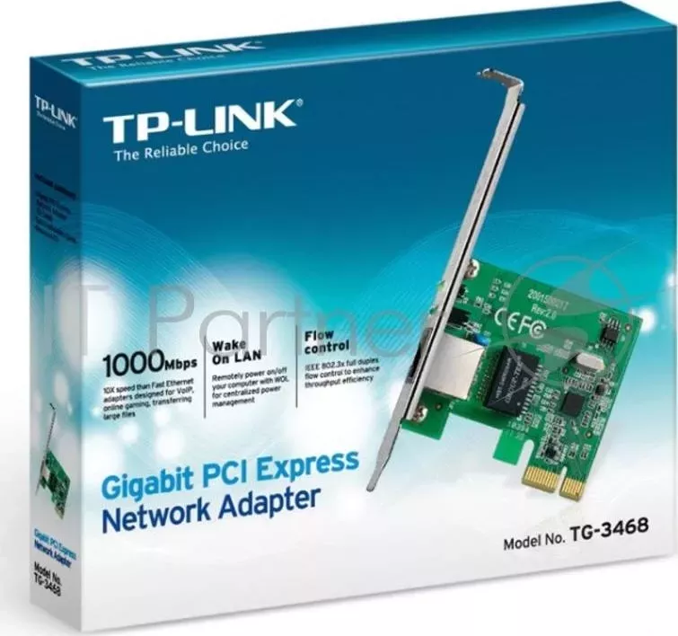 Сетевая карта TP-LINK TG-3468 SOHO 32bit Gigabit PCIe, Realtek RTL8168B chipset