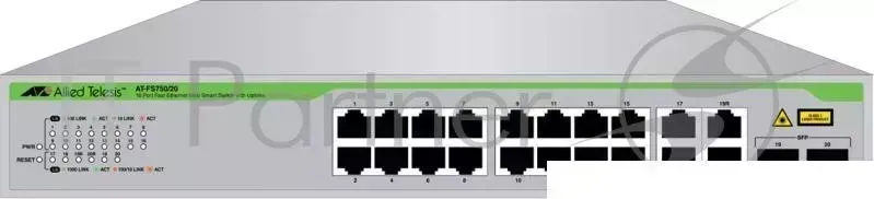 Коммутатор Allied Telesis 16 Port Fast Ethernet WebSmart Switch with 4 uplink ports 2 x 10/100/1000T and 2 x SFP 10/100/1000T Combo ports